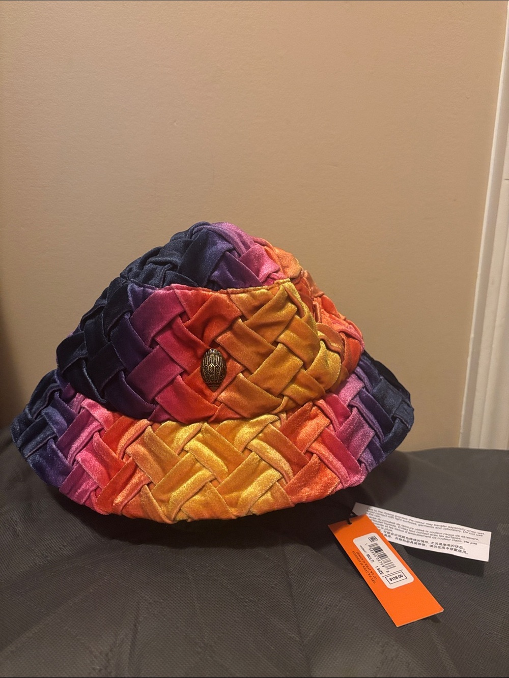 Kurt Geiger NWT Multicolor Woven Velvet Bucket Hat
